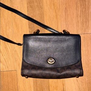 Coach Black and Brown Crossbody Bag